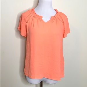 Style & Co Orange Ruffle Collar Top